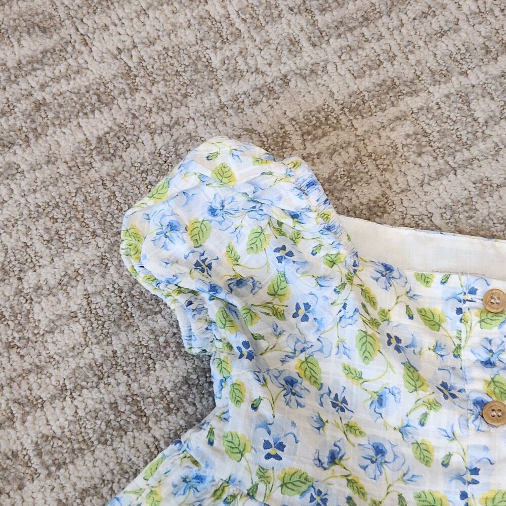 Joie girl's tiered vibrant floral dress blue green size 6 - Picture 8 of 10
